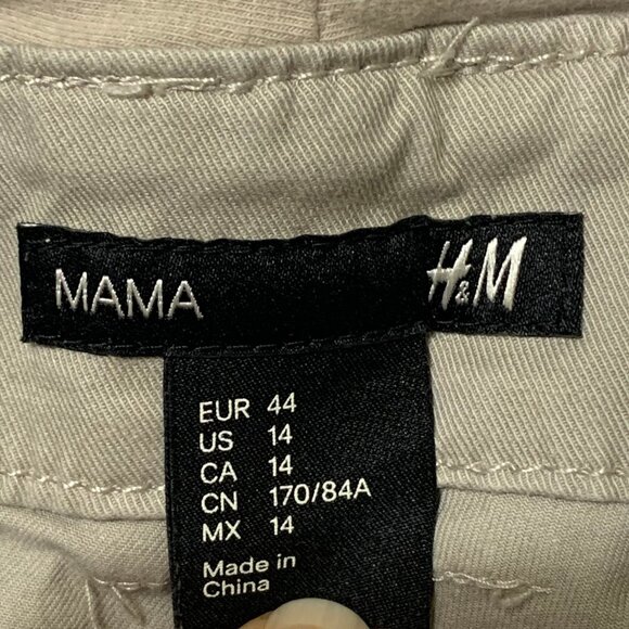 H&M Mama Maternity Khakis. Brown. Dressy. Size 14. 2 Pockets. Work Chinos. Belt. - Picture 11 of 15
